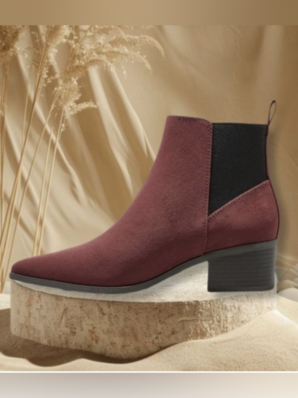 A NEW DAY GWEN Burgundy Faux Suede Ankle Boots Women's Size: 9